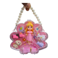 new collection Plastic Doll Toy with DIY Princess Styling, Featuring Dress, Ring, Bracelet, Necklace Accessories, and A Pet Dog. Creative Doll Styling and Dressing set, Portable shell-shaped bag. For ages 3+. 