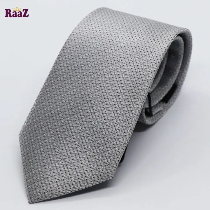 Silver%20Small%20Dot%20Embroidery%20Men's%20Necktie%20-%20Image%202