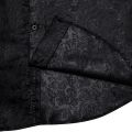 Men's Long Sleeve Black Paisley Silk Dress Shirts Casual Tuxedo Social Shirt Luxury Designer Men Clothing.