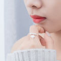 Korean Style Daisy Flower Elegant Opening Rings Women Adjustable Wedding Party Engagement Finger Rings Statement Jewelry Gift.