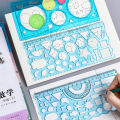 Multi Shaped Plastic Ruler Painting Drawing Template Oval Geometric Template Curve Pattern Ruler Stationery Office Supplies Amour zii. 