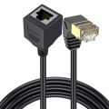 90 Degree Angle CAT8 8Pin RJ45 40Gbps 2000MHz Ethernet Network Extension Cable Male To Female For Laptop PC Router Computer Cord. 