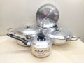 Kiam 7 Pcs Family Pack Cookware Set Pure Aluminium. Casserole Stock Pot, Korai, Milk Pan,Fry Pan & Lid Set. Model: A400.. 