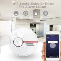 Wifi Smoke Detector Smart Fire Alarm Sensor - white. 