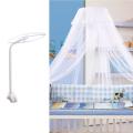 【Best Price Guaranteed】 Bed Dome Cots Accessories Mosquito Net Stand White Round Bed Net Holder Stand Durable Mosquito Bar Frame Baby Kids Room. 