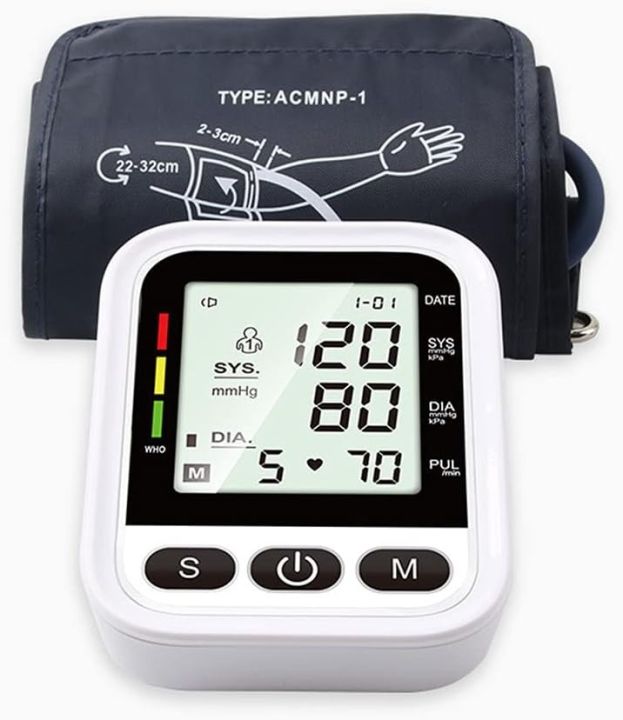 Blood Pressure Monitor,Automatic Upper Arm Digital BP Machine Cuff 8.6-16.5 inches for Home Use Large Backlit Display, 2 Users Mode 120 Sets Memory, Arrhythmia Detecting with Dual Power Sources
