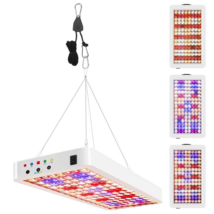 LED Grow Lights for Indoor Plants Full Spectrum Veg Bloom 3 Modes 8H/12H/16H Timer Remote Control Plant Light Seed Starting Seedlings Vegetable Pepper Hanging Growing Lamps-eu