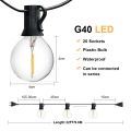9.6m String Fairy Lights Waterproof Shatterproof Christmas G40 Plastic Bulb Led String Light Outdoor Retro Garland Wedding Light--32FT string light--. 