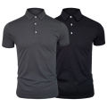 【Muslong】poloShirt Men's Short SleeveTT-shirt Ice Silk Lapel Underwear Blouse Summer Solid Color T-shirt Top.