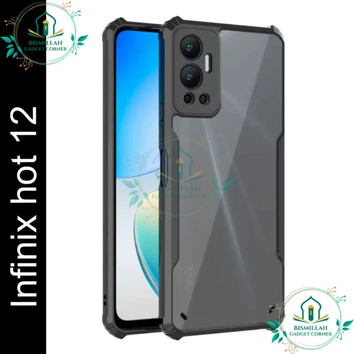 Xundd Back Cover for Infinix Hot 12 Transparent Hybrid Hard PC Back Bumper