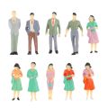 10pcs/lot 1:50 Scale Model ABS Plastic Peoples 36MM Miniature Figures Architectural Models Human Scale Model Multicolor. 