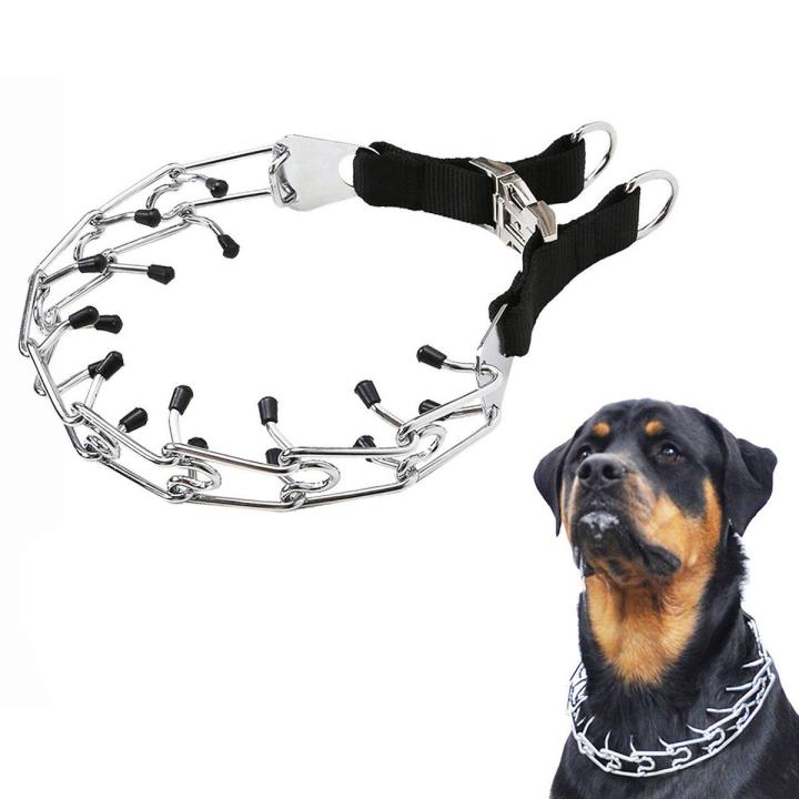 Dog Prong Training Collar, Metal Choke Pinch Dog Collar with