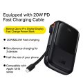 BASEUS Qpow Pro Digital Display Power Bank 10000mAh 20W with Lightning Cable - Black By Elover. 