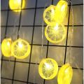 Led String Fairy Lights Lemon Garland Lamp Chain Garden Christmas Kid Bedroom Birthday Wedding Outdoor Lighting Party Decoration--YellowLemon--4.5M 30LEDs Control. 
