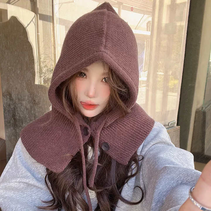 Korea%20Hat%20and%20Scarf%20Set%20Scarf%20Neck%20Set%20Balaclava%20Hat%20Women%20Winter%20Knitted%20Hooded%20Caps%20Wool%20Pullover%20One-Piece%20Neck%20Collar%20Hat%20-%20Image%208