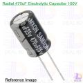 Radial 470uF Electrolytic Capacitor 100V-5Pcs. 