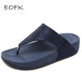 EOFK Rhinestone Summer Women Slippers Flip Flops Crystal Diamond Bling Beach Comfort Casual Fitflop Flat Slides Sandals Woman.