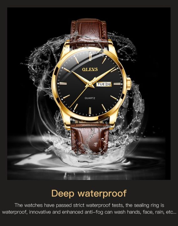 OLEVS%206898%20Chocolate%20PU%20Leather%20Analog%20Watch%20For%20Men%20-%20Black%20&%20Chocolate%20-%20Image%204