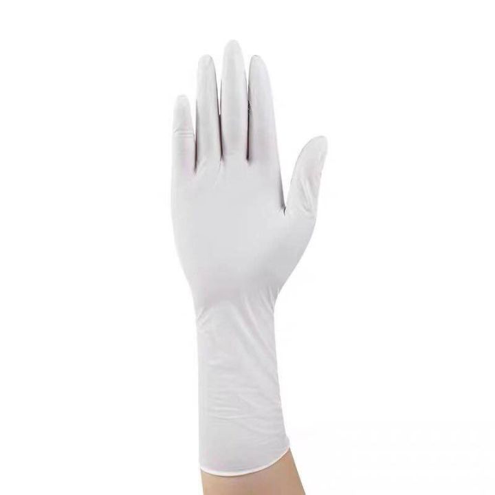 50pcs Disposable Gloves White Nitrile Rubber Latex Gloves Food