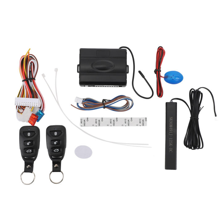Car Keyless Entry System Kit Intelligent PKE Push Button Remote Start Kit with Trunk Release for 12V Fuel Vehicle