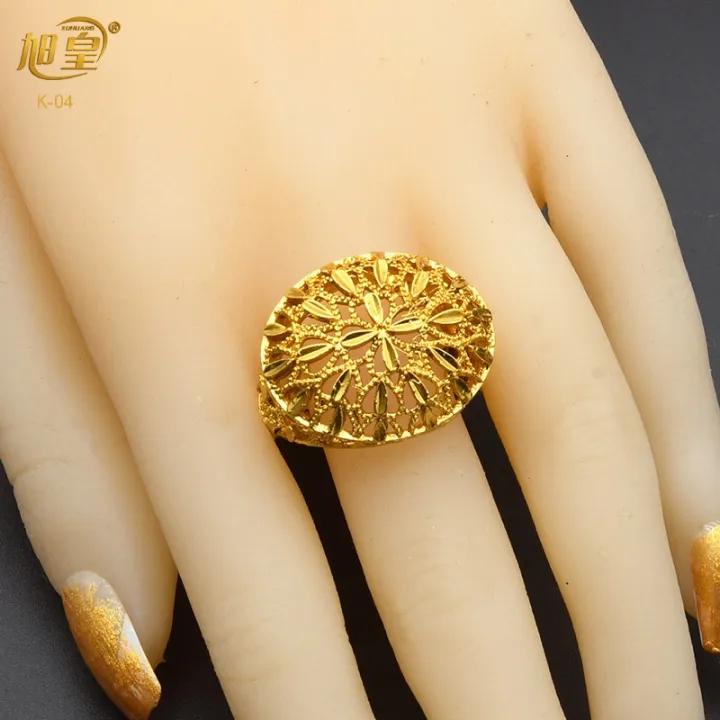 XUHUANG%20Luxury%20Dubai%20Gold%20Plated%20Jewelry%20Set%20For%20Women%20Flower%20With%20Tassel%20Big%20Nigerian%20Indian%20Bridal%20Necklaces%20Earrings%20Rings%20-%20Image%205