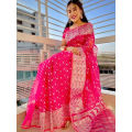 Luxurious Collection Gracious Juri Jamdani Saree Red colour Saree Same as picture Saari for woman Sari collection Saree for woman Tangail saree Shari for woman Saari for girl Saari for woman,Tangail Tat Shilpo (TAN). 