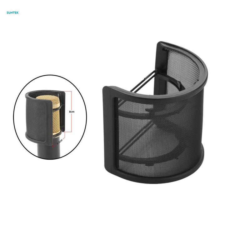 Microphone Filter Handheld Mic U Shape for Live Broadcasting Black without Cotton