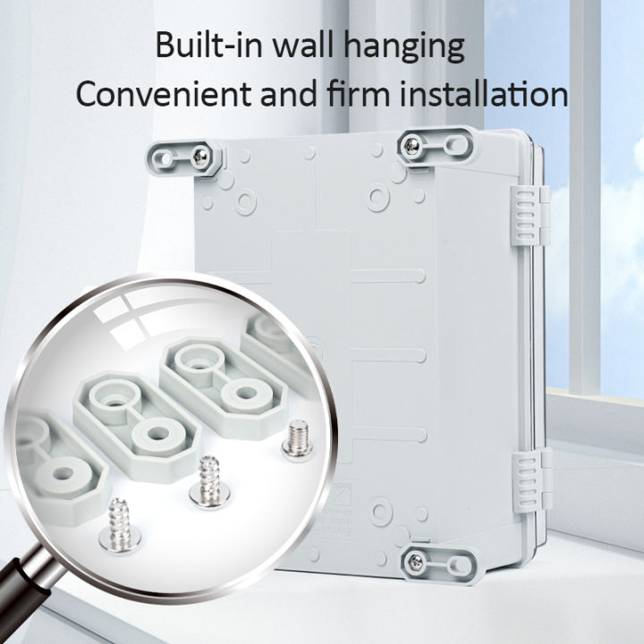 IP67%20Waterproof%20Gray/Transparent%20Cover%20Enclosure%20Juction%20Box%20ABS%20Plastic%20Outdoor%20Electronic%20Instrument%20Hinge%20Case%20-%20Image%203