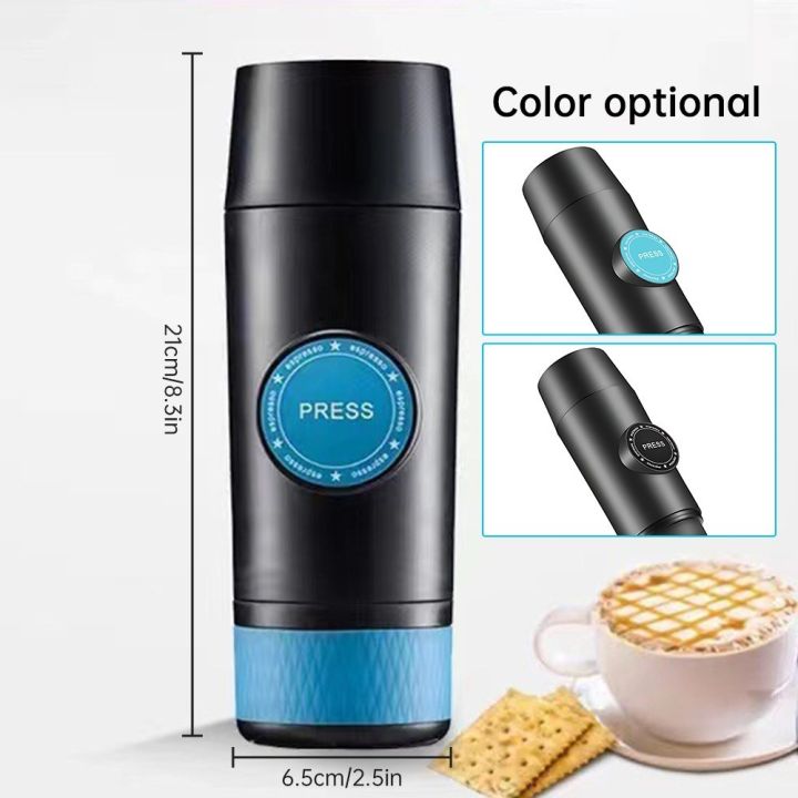 Portable Electric Espresso Coffee Machine Cordless Heating Double Serve Mini Coffee Maker with 2-IN-1 Coffee Powder/Capsule Bin 15Bar Pump Pressure Auto Brew Built-in 2000mAh Battery