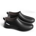 Spring and Autumn low-top rain boots fashion men's slip-on rubber shoes flat non-slip kitchen water shoes chef shoes yuan. 