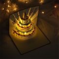 3D Up Greeting Card Music Happy Birthday Card LED Postcard With Envelope for Girl Kids Wife 3d Birthday Handmade Greeting CardS. 