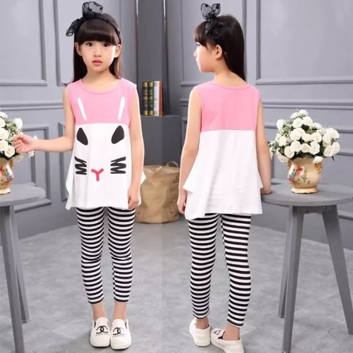 Premium Quality Rubber Printed Tops & Tiles COMBO SET For 1 To 10 Years Girls.