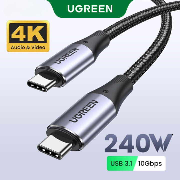 UGREEN 1m 100W Gen2 Type C to USB C 5A Cable for iPad Pro 2020 MacBook Air  2019 PD 60W Quick Charge USB-C Fast Charger Cable Thunderbolt3 