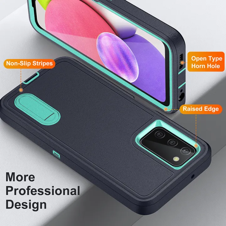 Luxury%20Heavy%20Duty%20Shockproof%20Armor%20Phone%20Case%20For%20Samsung%20Galaxy%20A03S%20US%20Version%20Protective%20Kickstand%20Hard%20Back%20Cover%20-%20Image%203