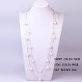 88cm Long Golden Chain Pearl Necklaces For Women Statement Boho Sweater Crystal Beaded Multilayer Necklace.. 