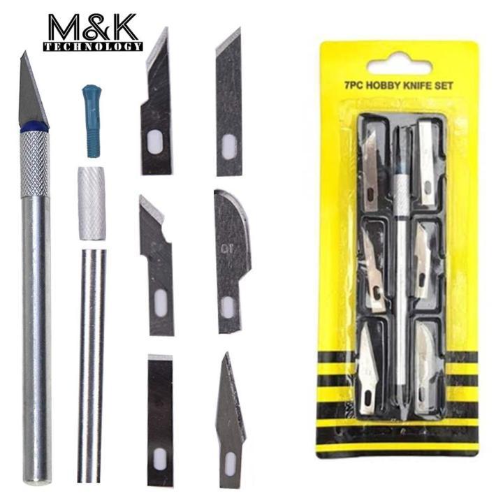 Precision Hobby Knife, Stainless Steel Cutter Craft Knive 7 PCS Set