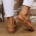 Bohemia Style Clip Toe Sandals Women 2023 Summer Flat Heels Gladiator Sandals Woman Plus Size 43 Rome Beach Shoes Flip-Flops House Foocus.
