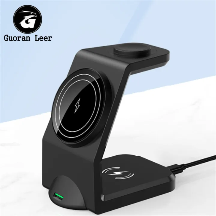3 In 1 Wireless Charging Station Multiple Devices Wireless Charger Dock With Type C Cable Compatible For IPhone 15 14 13 12 Pro Max Watch 8 7 6 Earphones