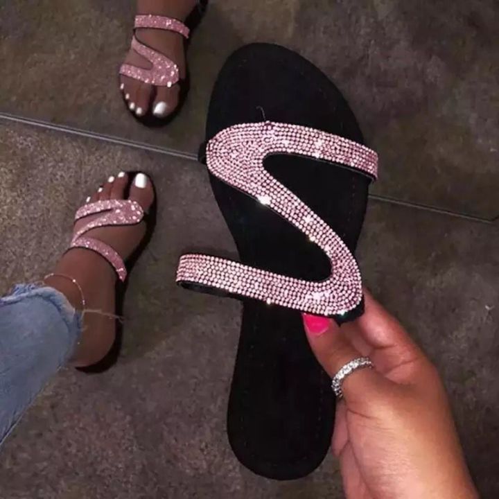 Women%20Sandals%EF%BC%8C%20Summer%20Beach%20Shallow%20Mouth%20Rhinestones%20Ladies%20Fashion%20Show%20Comfortable%20Light%20Shoes%20Sandalias%20Femininas%20-%20Image%204