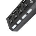 Usb High Speed 4-Port Hub Indepen Switch Hub Four-Position Splitter Hub - Black.