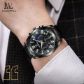 LouisWill Men's Casual Fashion Quartz Watches Leather Strap 3ATM Waterproof - Business Wristwatches. 