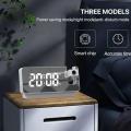 USB LED Mirror Projection Alarm Clock  Digital Snooze Rotated Display. 
