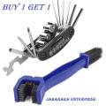 Combo of Chain Cleaner Brush and 15 in 1 Multi-Function Cycle Tools Kit Spoke Wrench Cycling Bicycle Chain Cleaner Brush & Cycle.