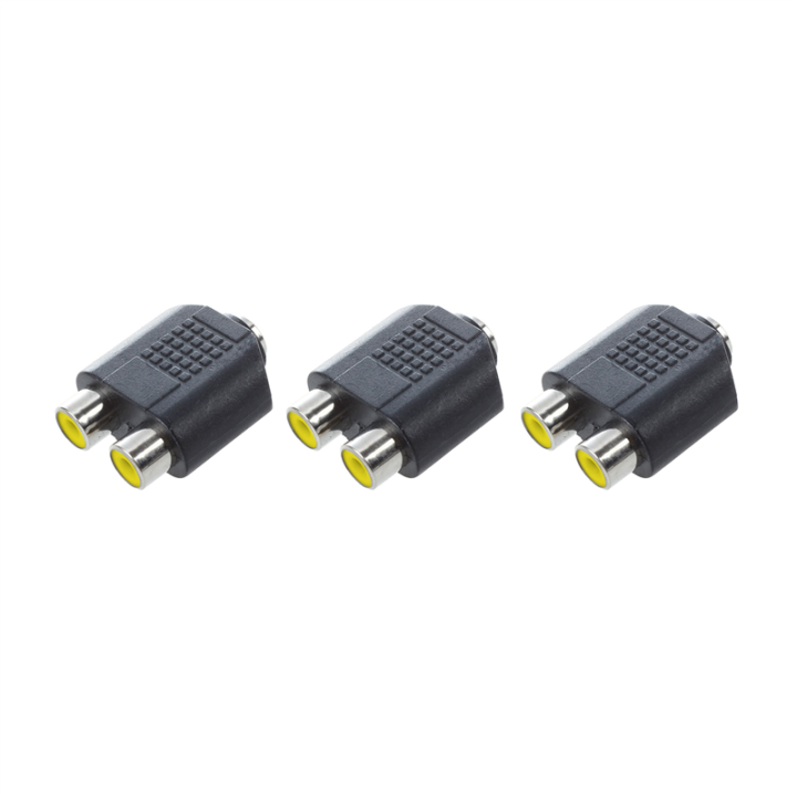 JDXHLAU 3Pcs 3.5mm Female Jack to Dual RCA Female Phono Adapter Connector