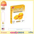 Coral Orange Flavoured Condom 1 Packet (3 Pcs).