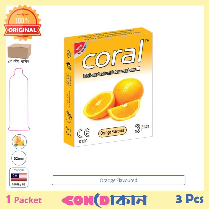 Coral%20Orange%20Flavoured%20Condom%201%20Packet%20(3%20Pcs)%20-%20Image%203