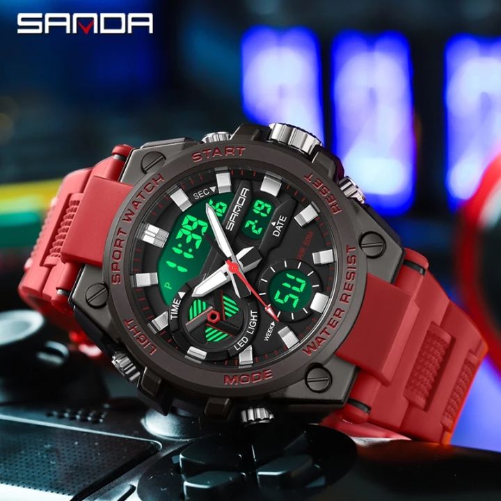 SAMDA%20New%20Sport%20Watches%20For%20Men%2050M%20Waterproof%20LED%20Clock%20Alarm%20Dual%20Display%20Quartz%20Wristwatch%20Military%20Resisitant%20Mens%20Watch%20-%20Image%204