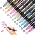 Double Line Outline Pens 12 Colors Outline Metallic Markers.