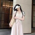 Pure Desire Style Suit Female Black Slit V Collar Short Sleeve T T-shirt Summer High Waist Wide Leg Pants Long Culottes Casual Two-Piece Suit.