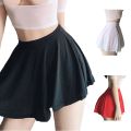 Skirt 2020 Solid Color Ice Silk Lotus Leaf Pendulum Transparent Nightclub Party Mini Skirts Women Jupe Femme Faldas Korean.